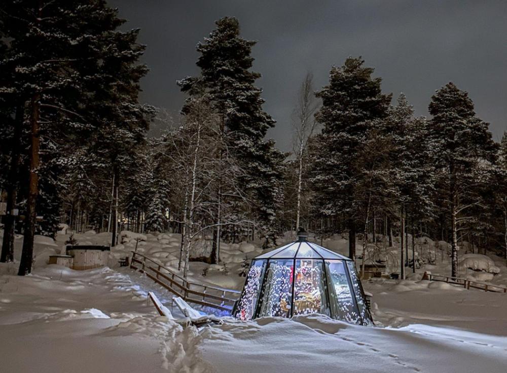 Aurora Igloo With Private Hot Tub By Invisible Forest Lodge Rovaniemi Exterior photo